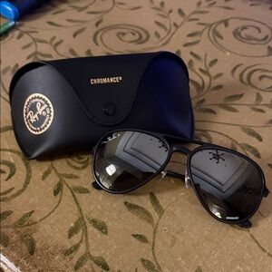 Ray-Ban Chromance Polarized Black Aviator Sunglasses
